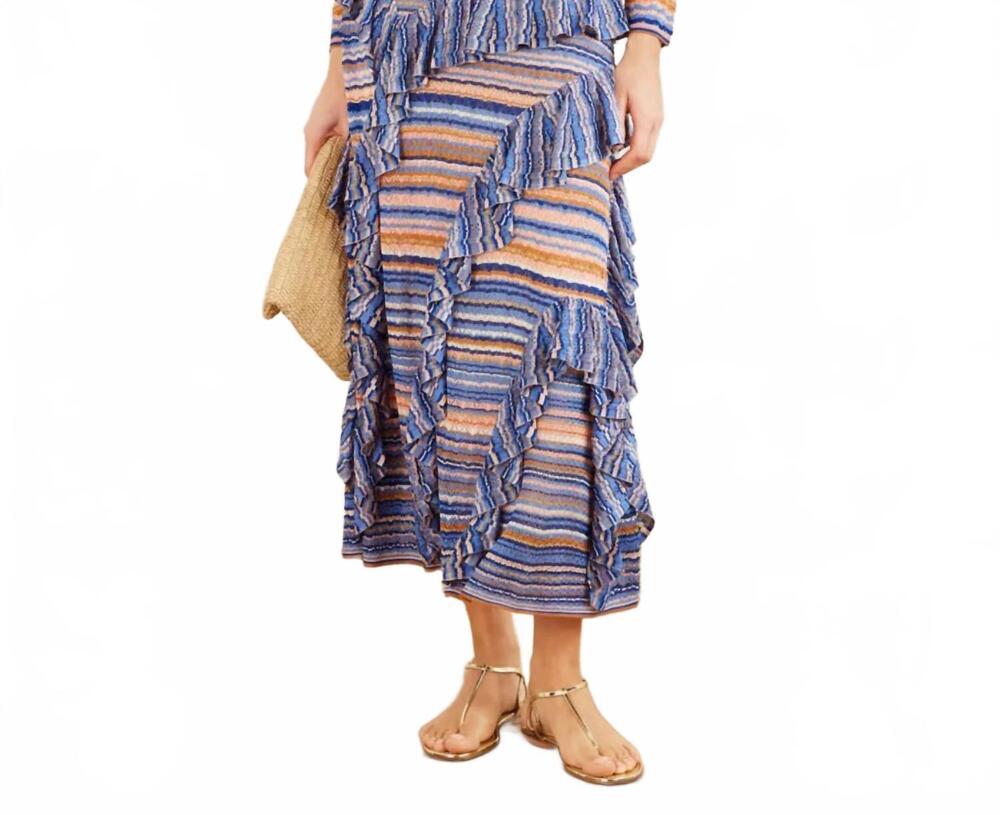 NEW ULLA JOHNSON delila ruffle knit skirt in sunset